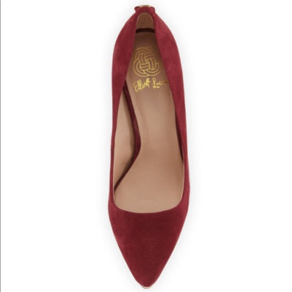 Burgundy Red Suede Stiletto Pump - Picture 5 of 6